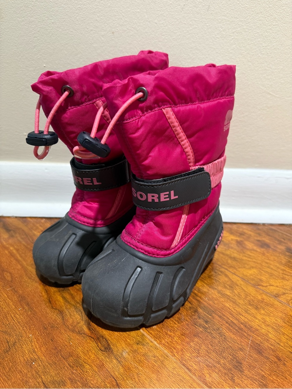 Sorel Kids Pink and Black Winter Boots